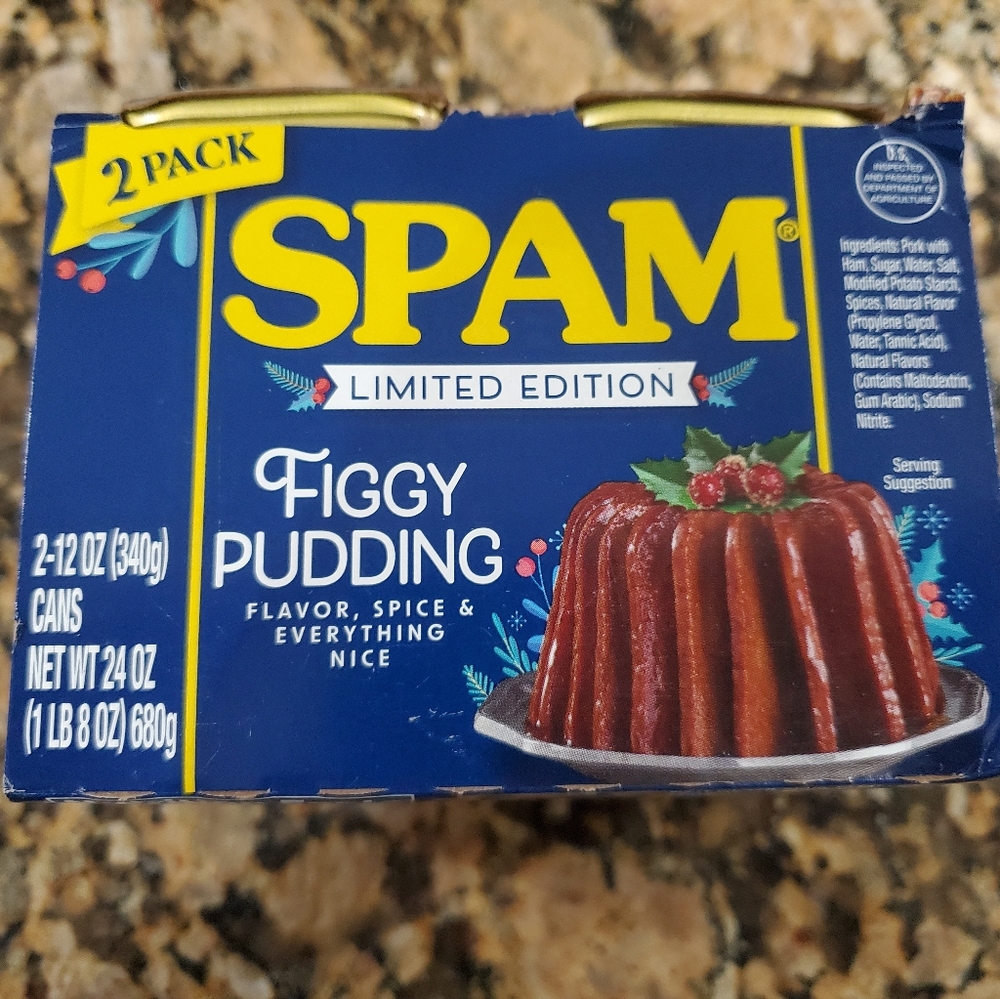 Spam Figgy Pudding Flavor Holiday 2pk Limited Edition New In Hand Christmas